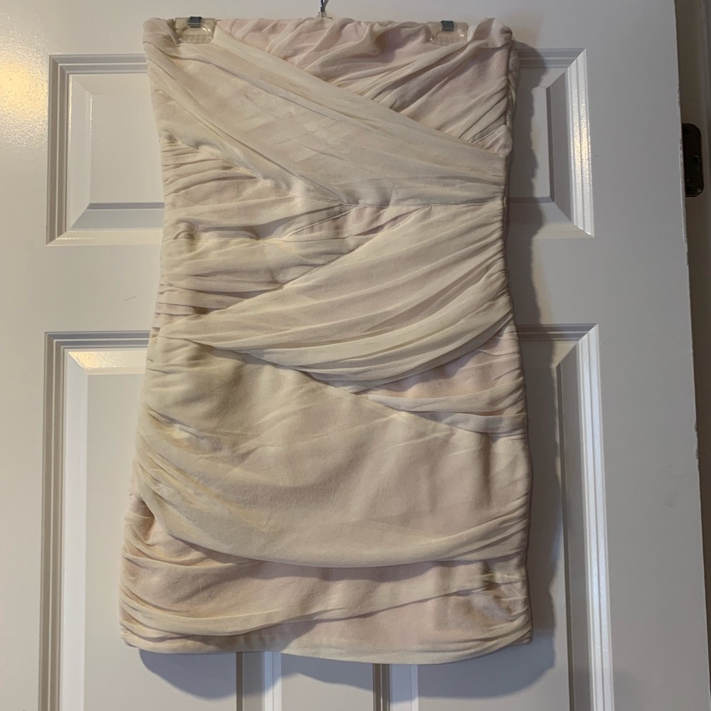 TOPSHOP Strapless Bandage Dress in White, Sz 8
